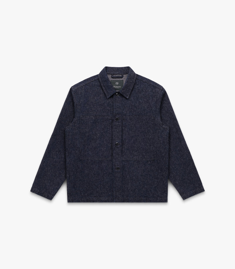 Mafra Denim Cotton & Linen Overshirt in Indigo