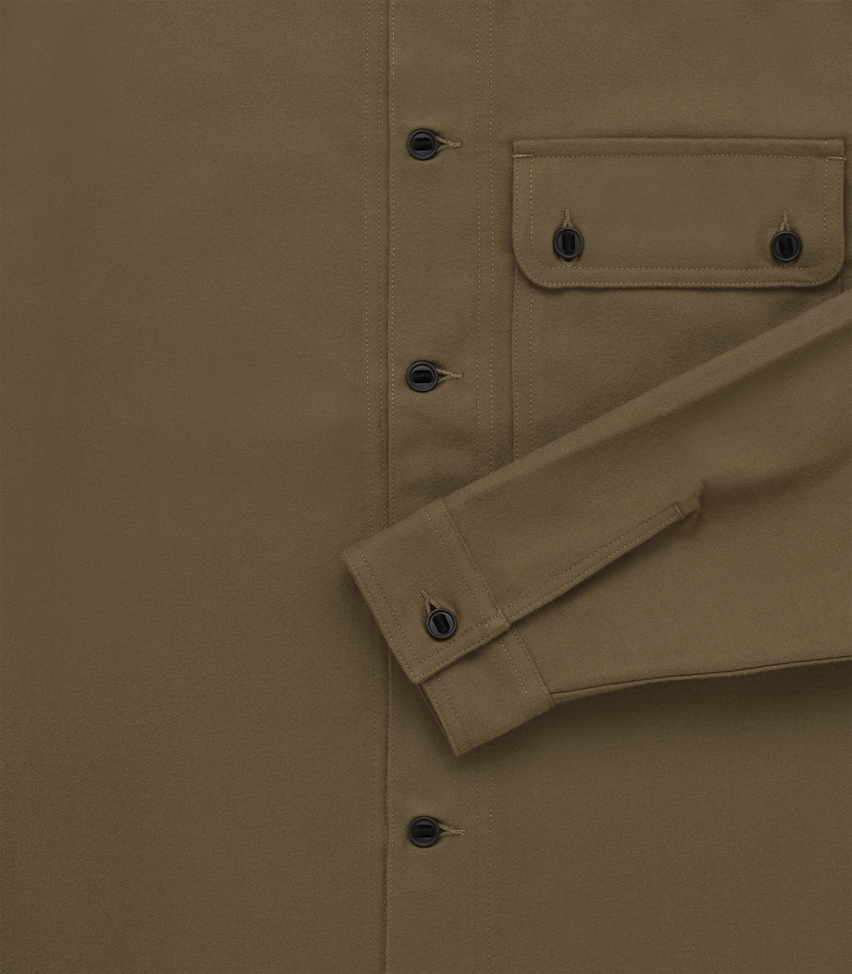 Market Compact Cotton Overshirt in Moss