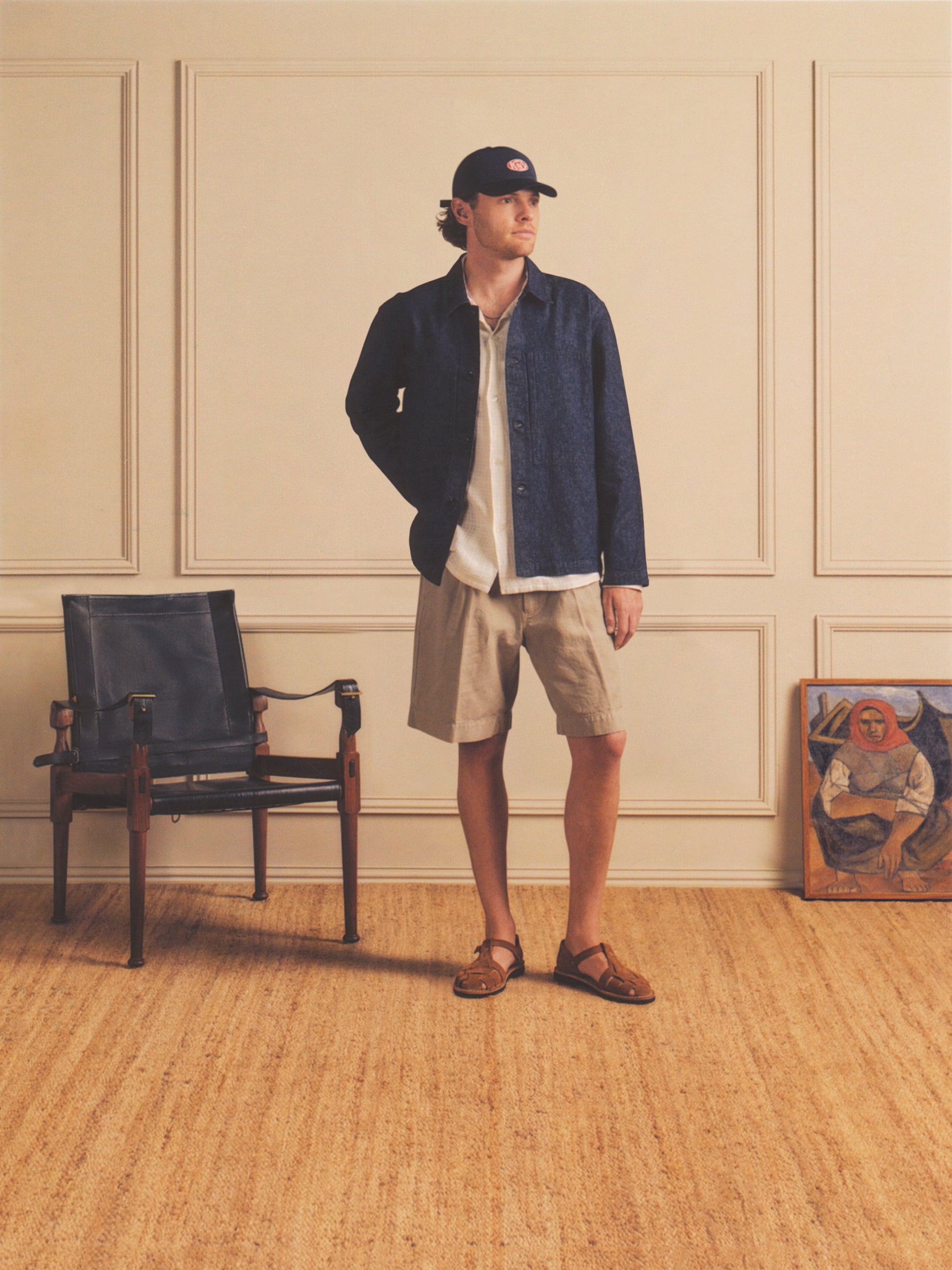 Mafra Denim Cotton & Linen Overshirt in Indigo