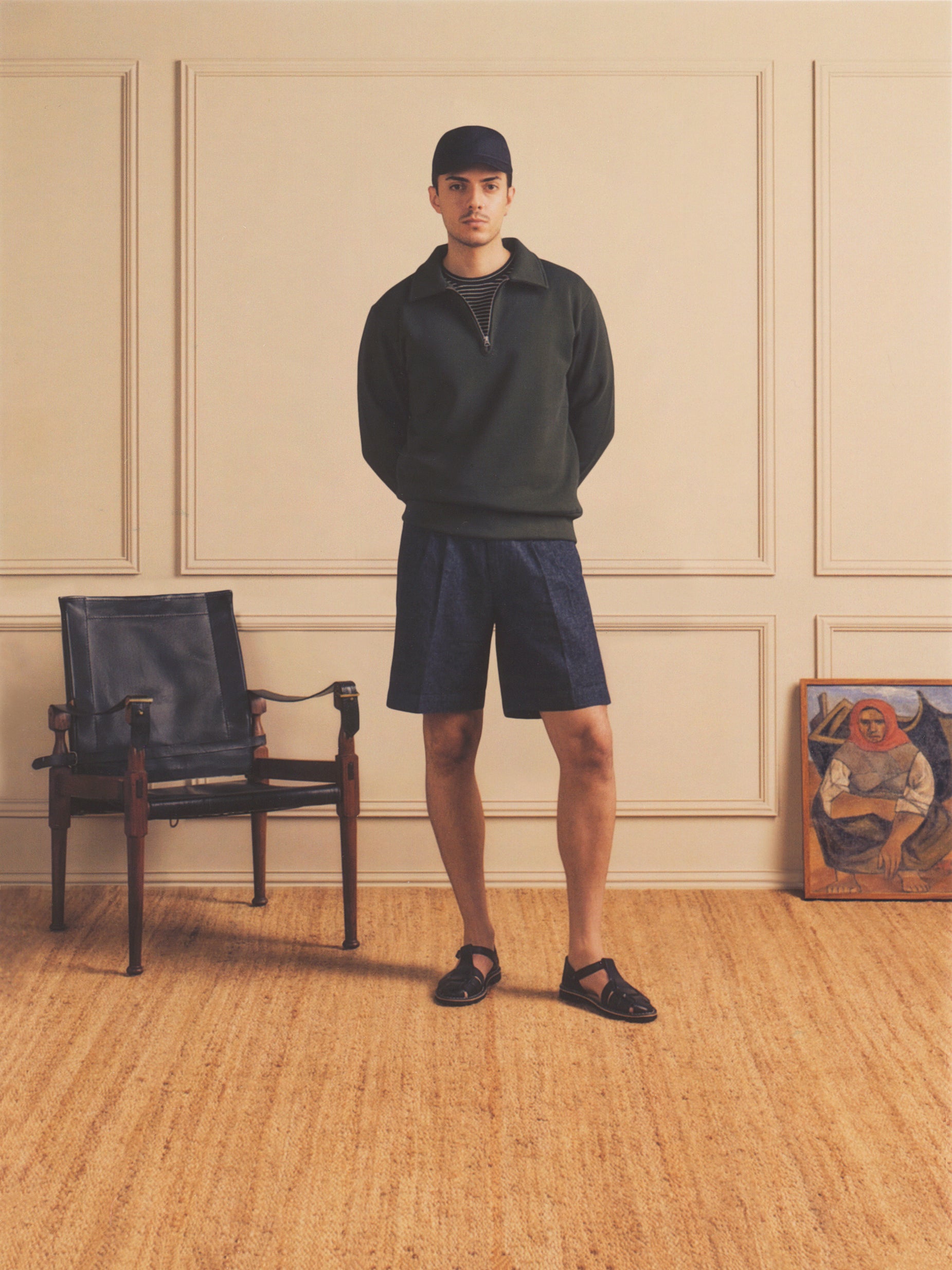 Stadium Loft Knit Quarter Zip in Deep Forest
