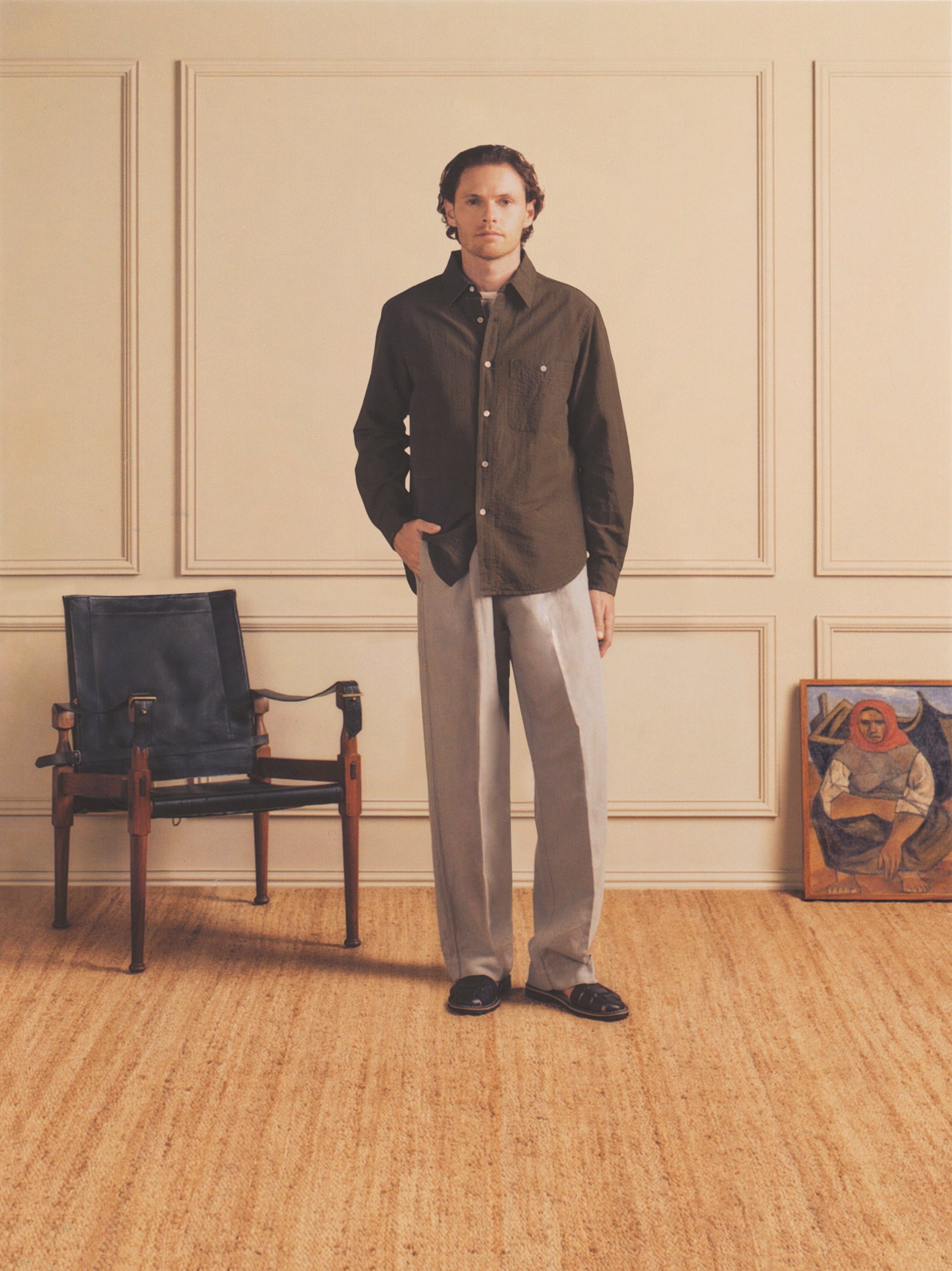 Park Twill Cotton & Linen Pant in Moon Rock