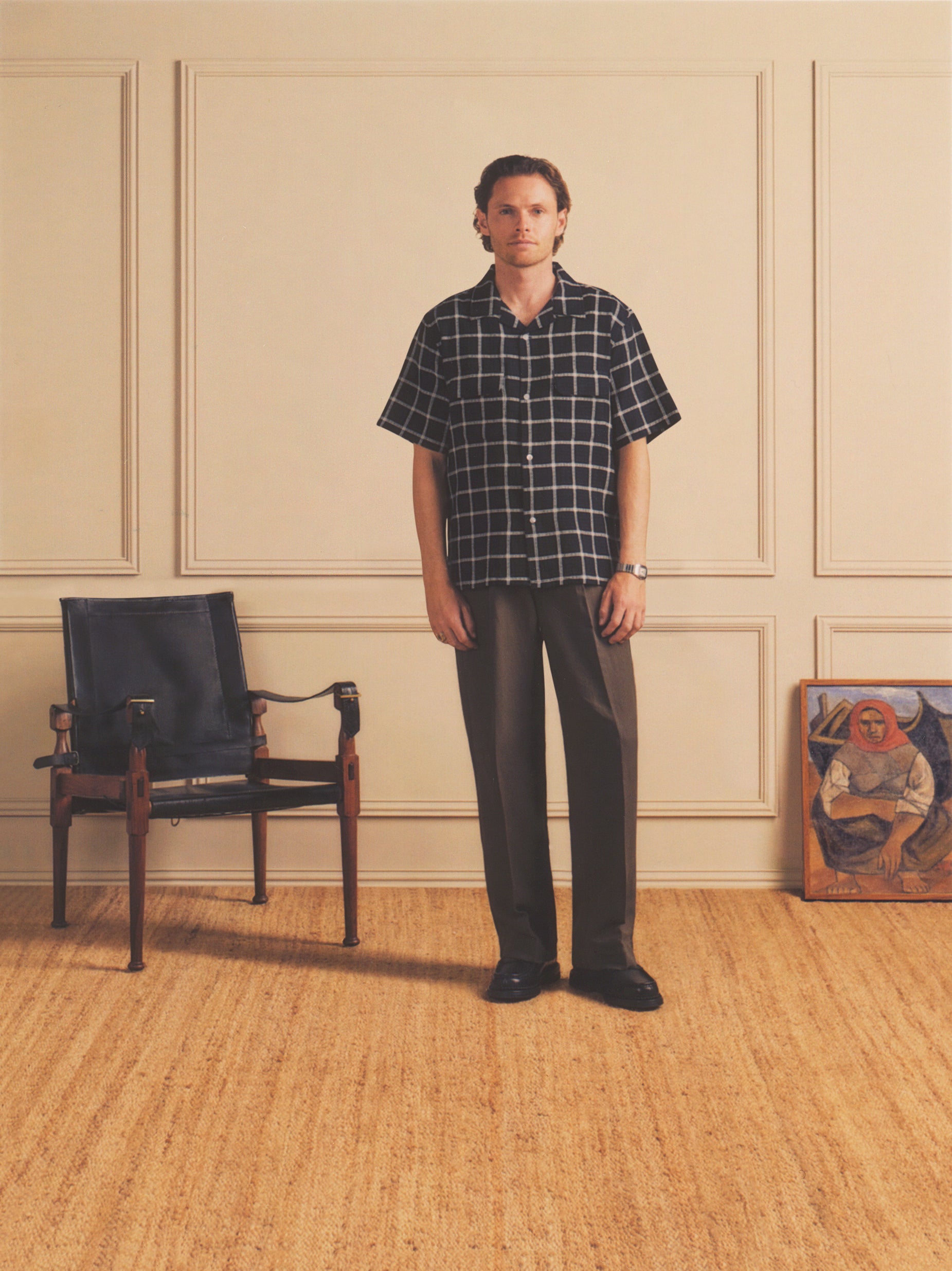 Penny Loom Cotton Shirt S/S in Black