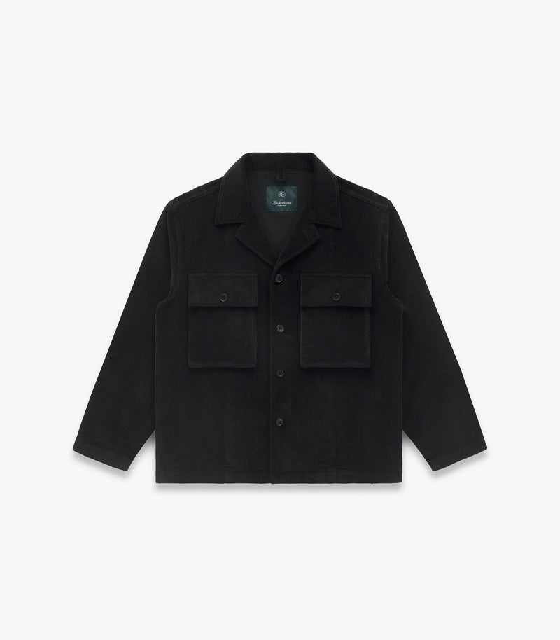 Mercer Corduroy Cotton Overshirt in Black