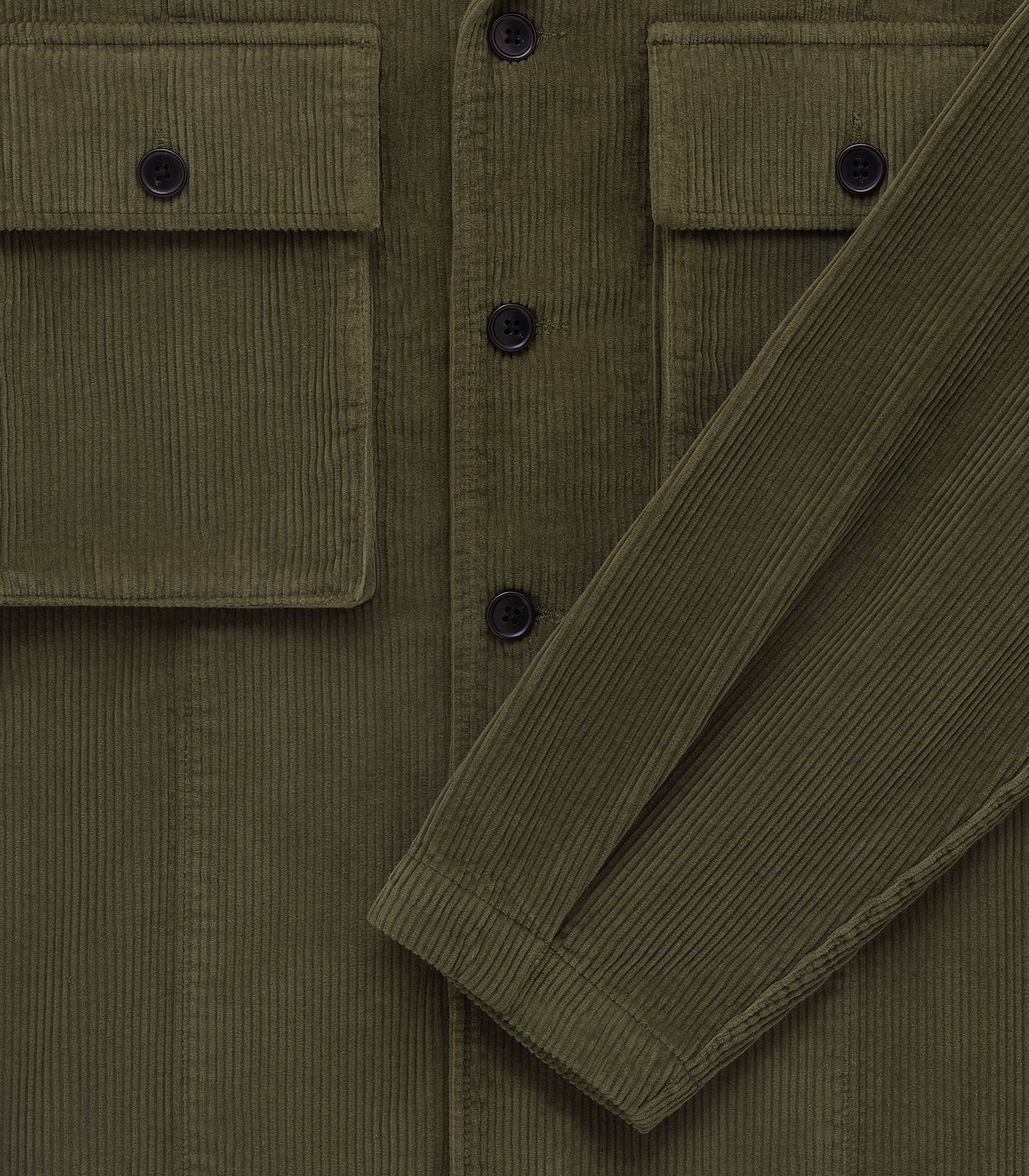 Mercer Corduroy Cotton Overshirt in Moss