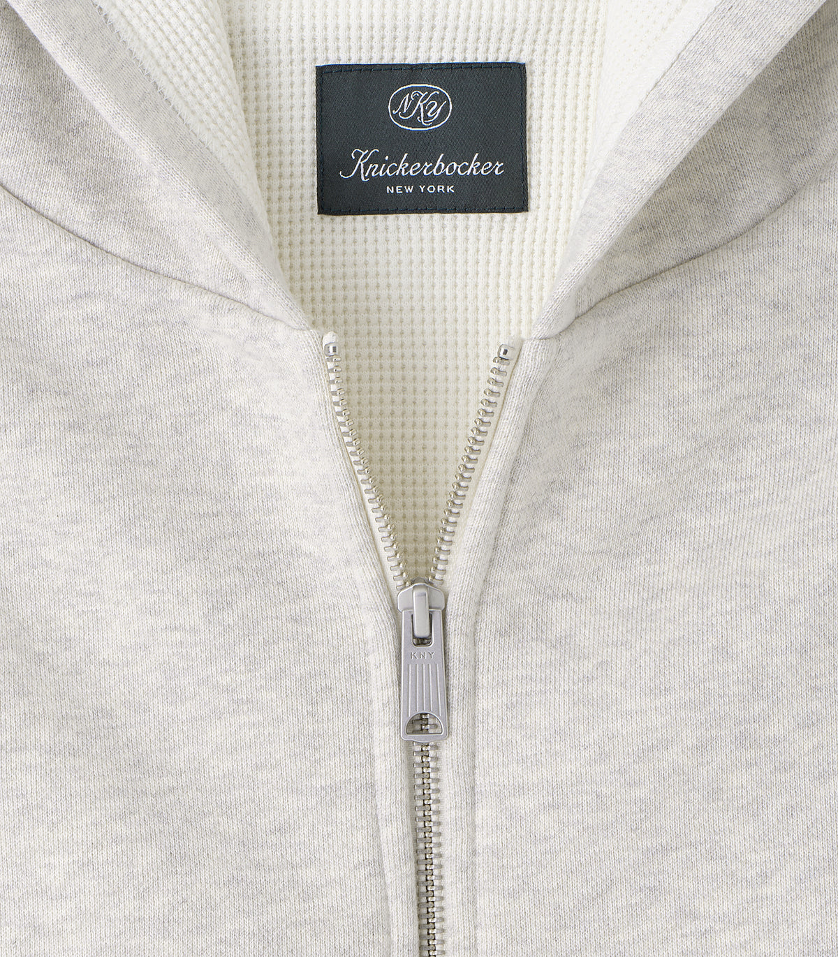 Metro Waffle Hoodie in Oat Grey