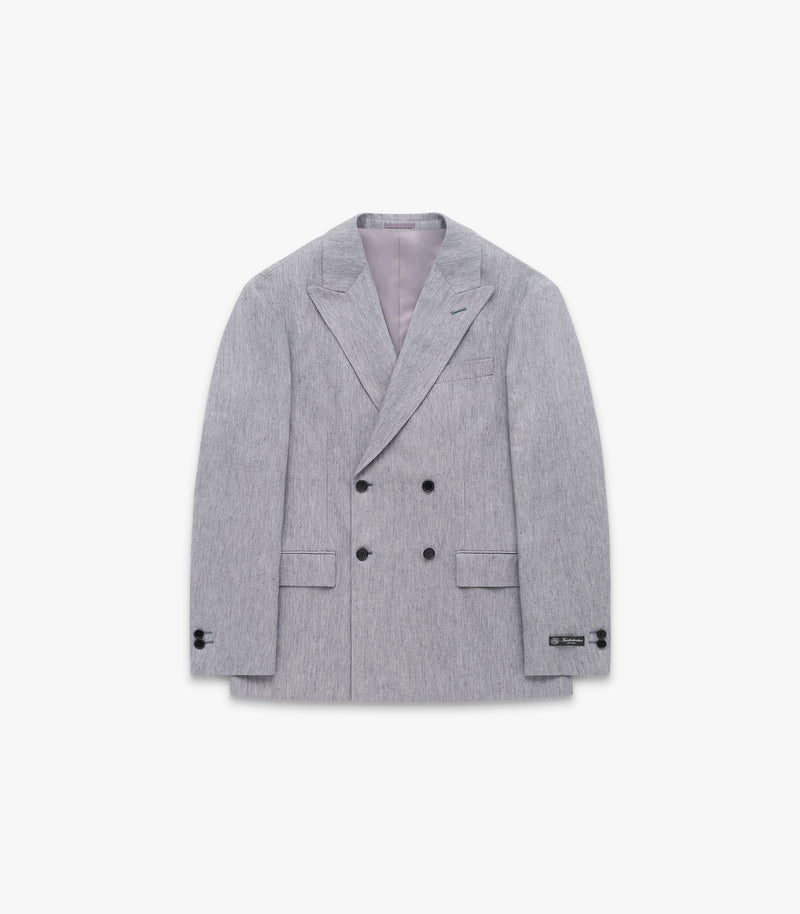 Miles D.B. Cotton & Linen Suit Jacket in Pebble Grey