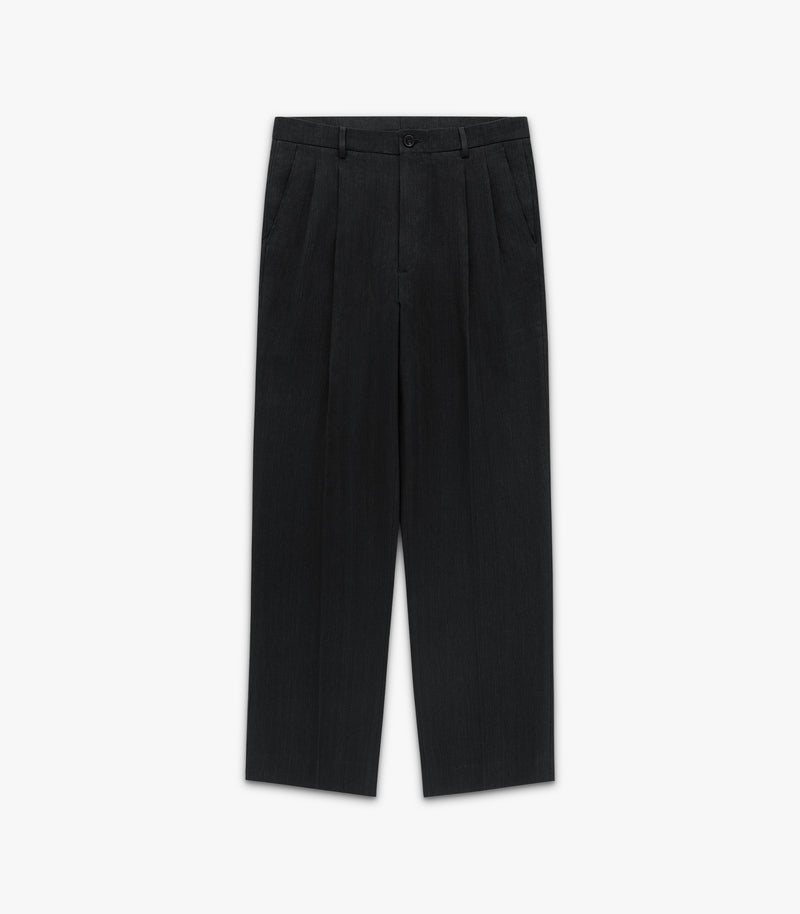Miles Cotton & Linen Suit Trouser in Coal