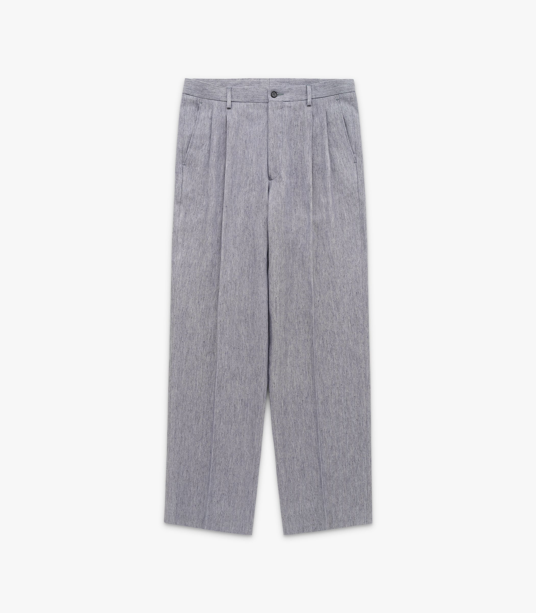 Miles Cotton & Linen Suit Trouser in Pebble Grey