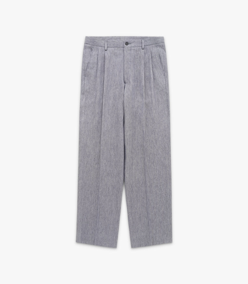 Miles Cotton & Linen Suit Trouser in Pebble Grey