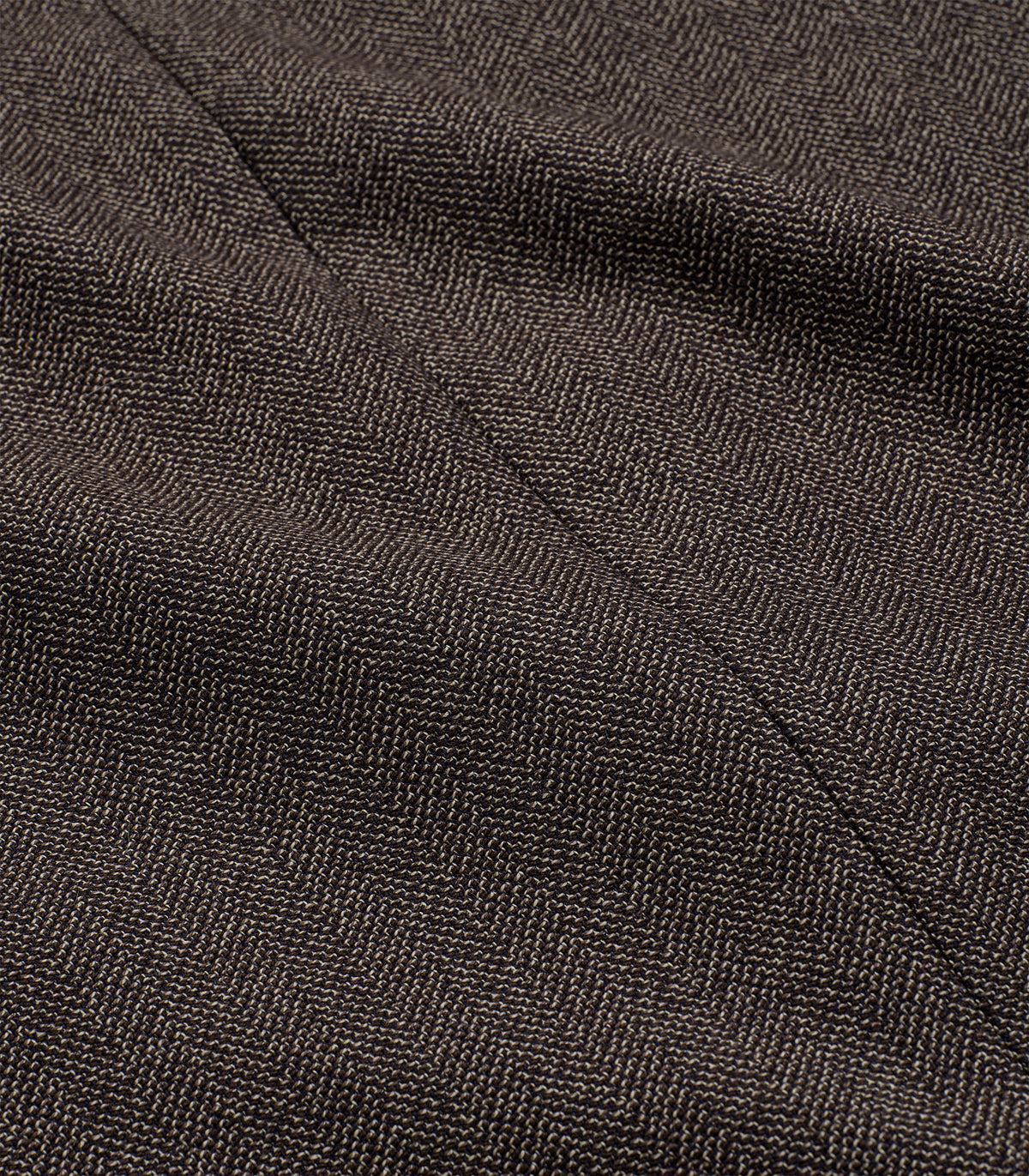 Miles Cotton & Wool Flannel Pleated Trouser in Coffee Pepper Herringbone