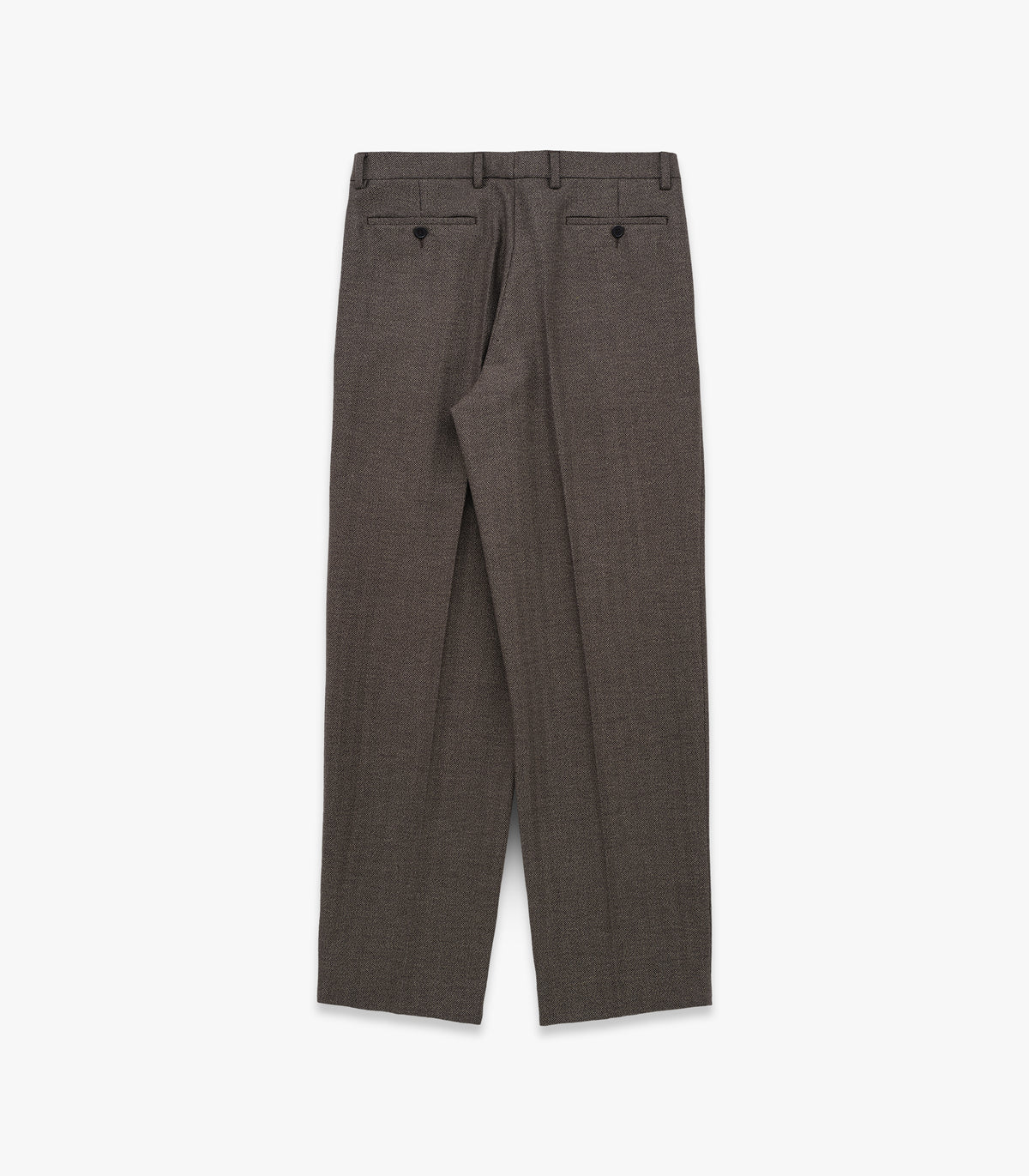 Miles Cotton & Wool Flannel Pleated Trouser in Coffee Pepper Herringbone