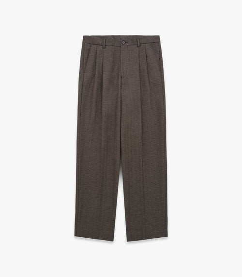 Miles Cotton & Wool Flannel Pleated Trouser