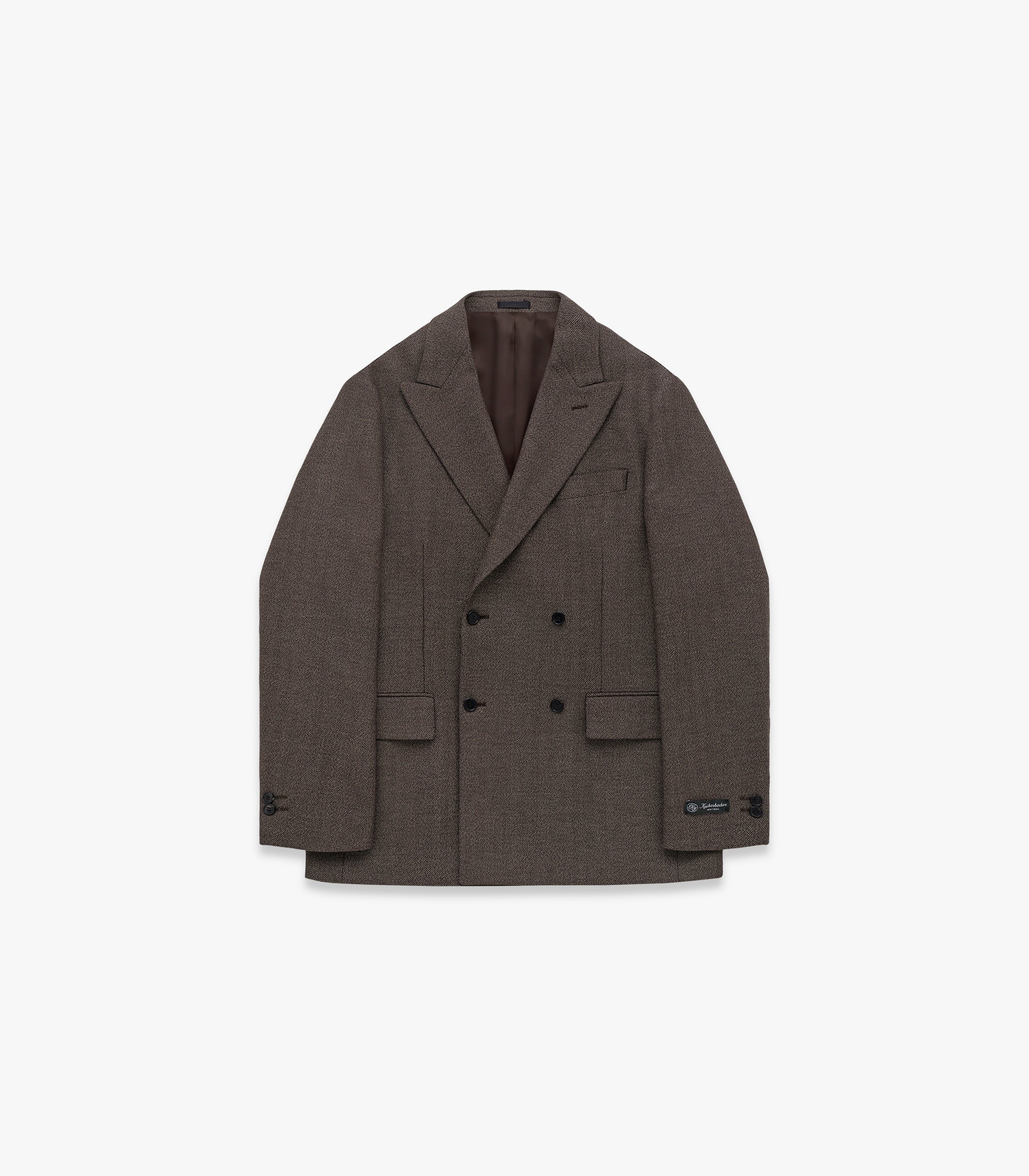 Miles D.B. Cotton & Wool Suit Jacket in Coffee Pepper Herringbone