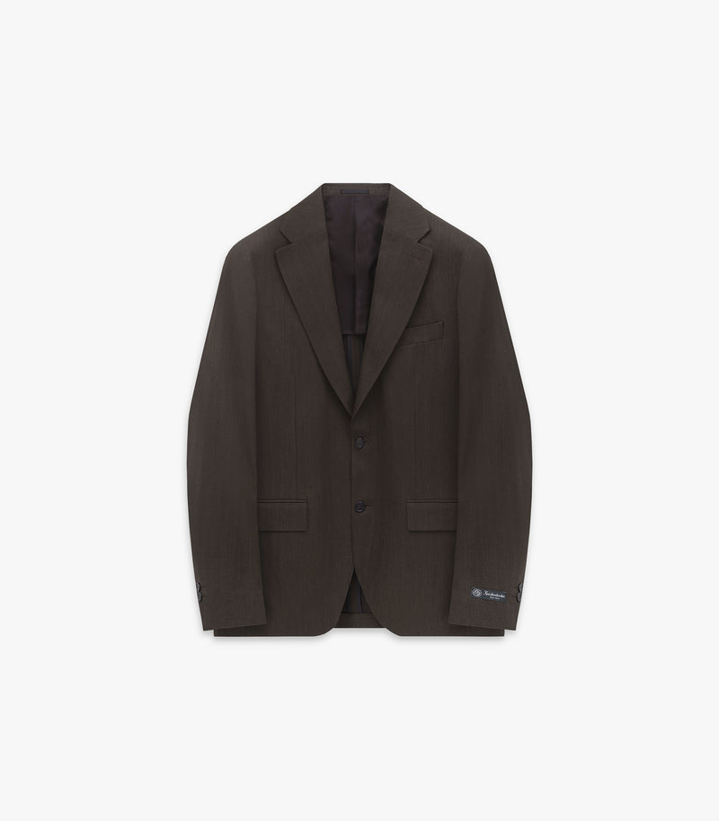 Miles S.B. Cotton & Linen Suit Jacket in Coffee