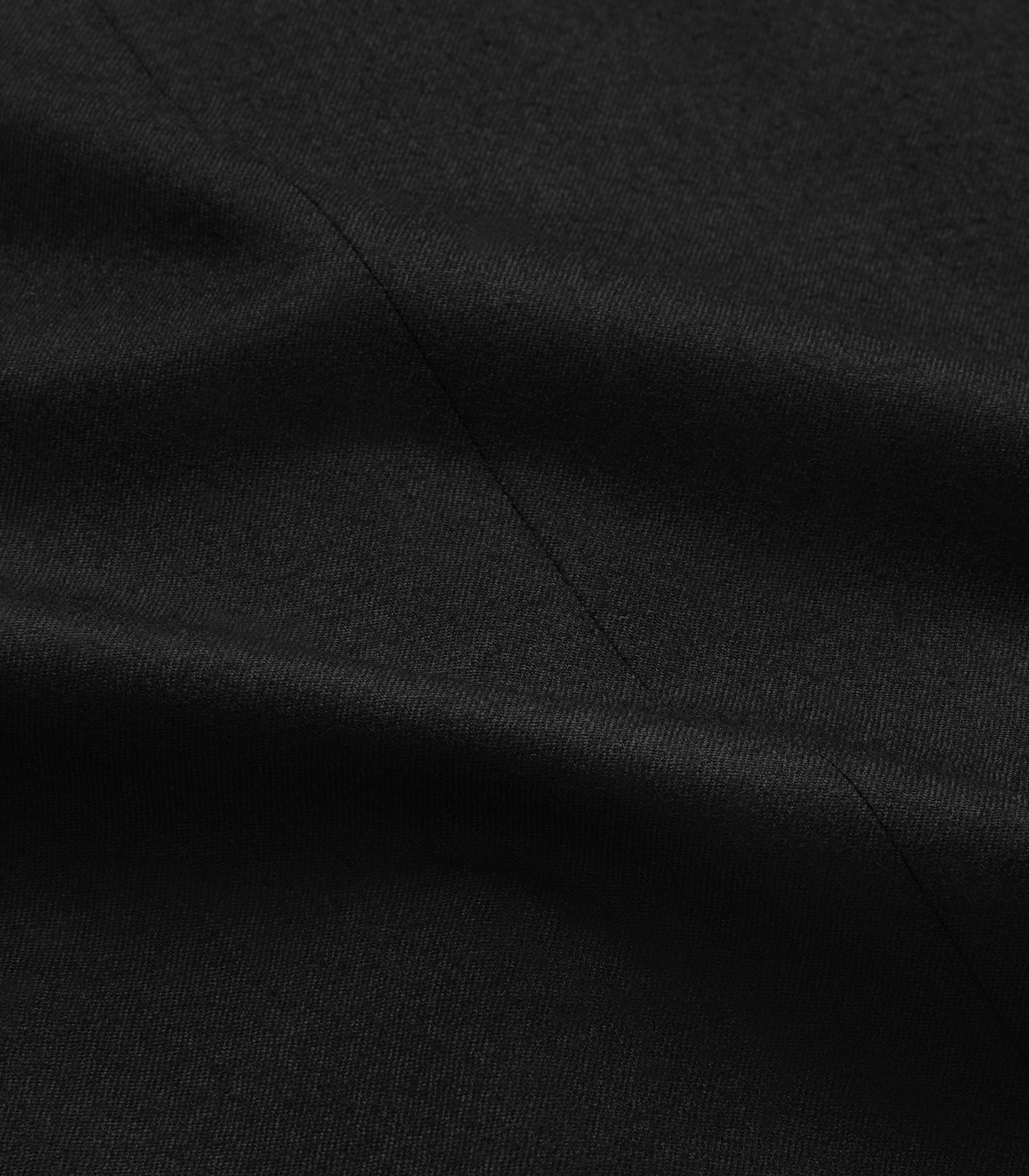 Miles Wool Flannel Pleated Trouser in Black