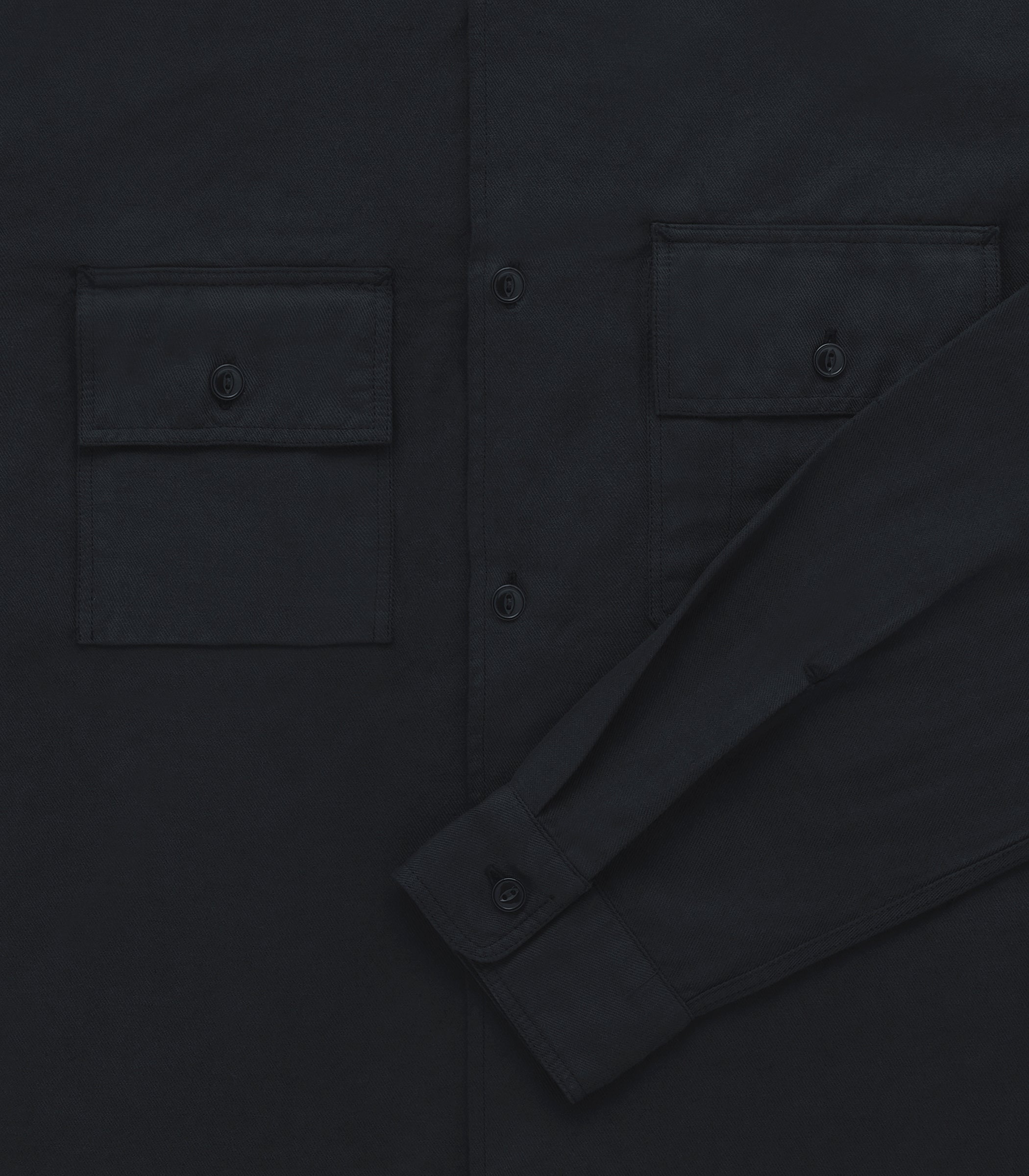 Pacific Twill Cotton & Linen Shirt in Navy
