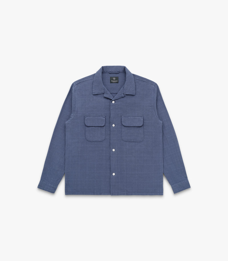 Penny Loom Cotton Shirt in Bering Blue