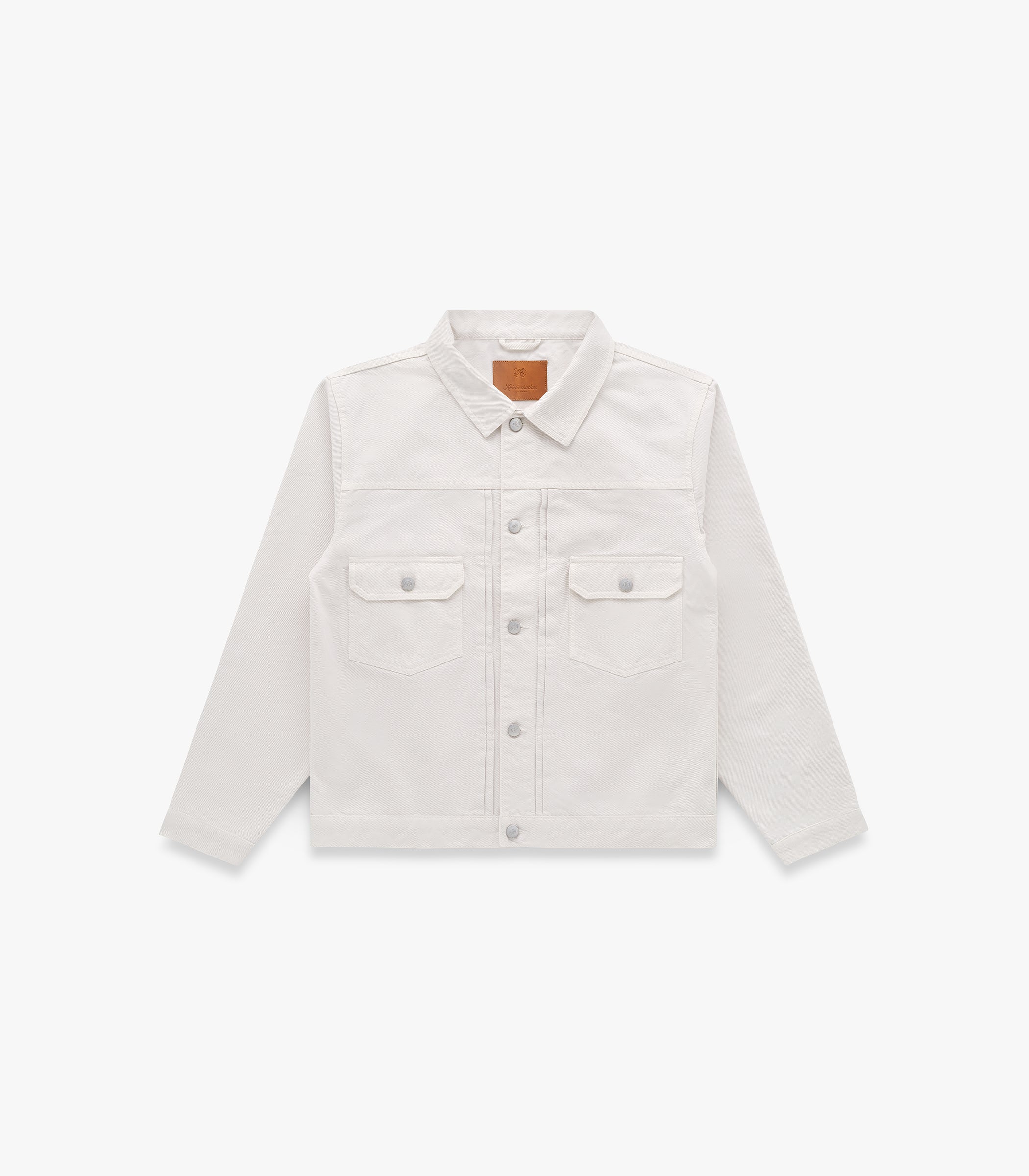 Pleated Twill Trucker in Bone