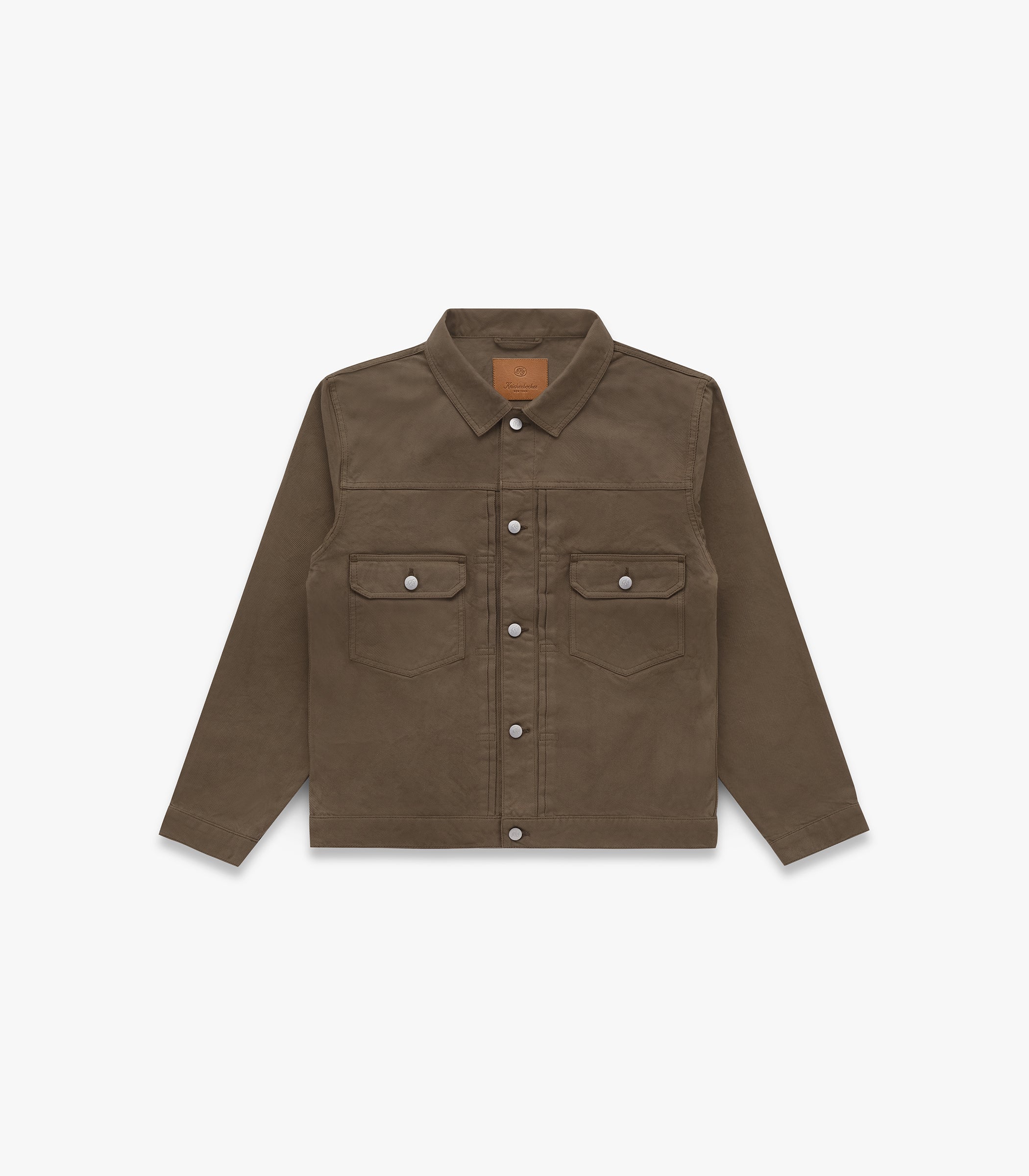 Pleated Twill Trucker in Dusty Brown