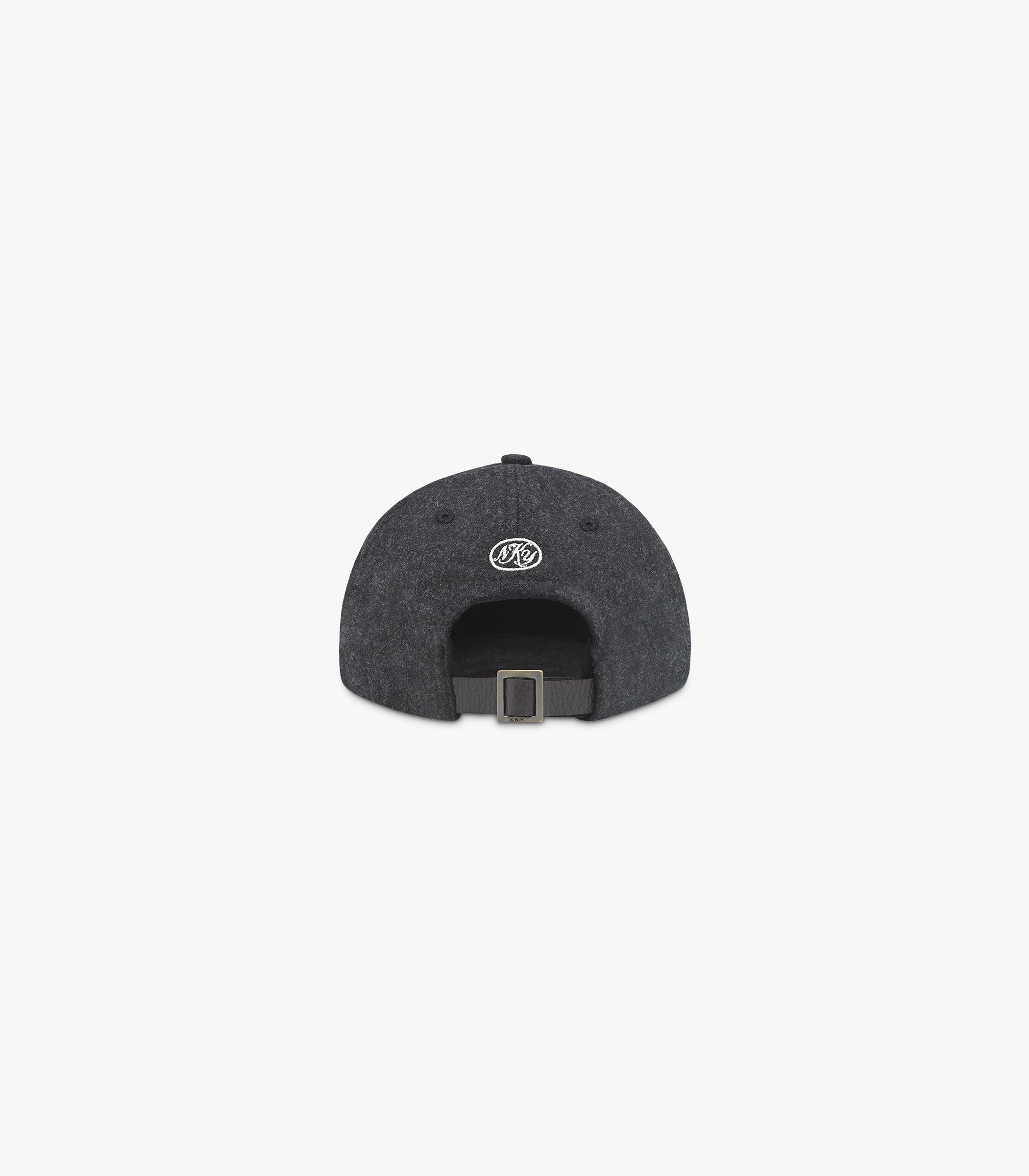 Script Virgin Wool Cap in Charcoal