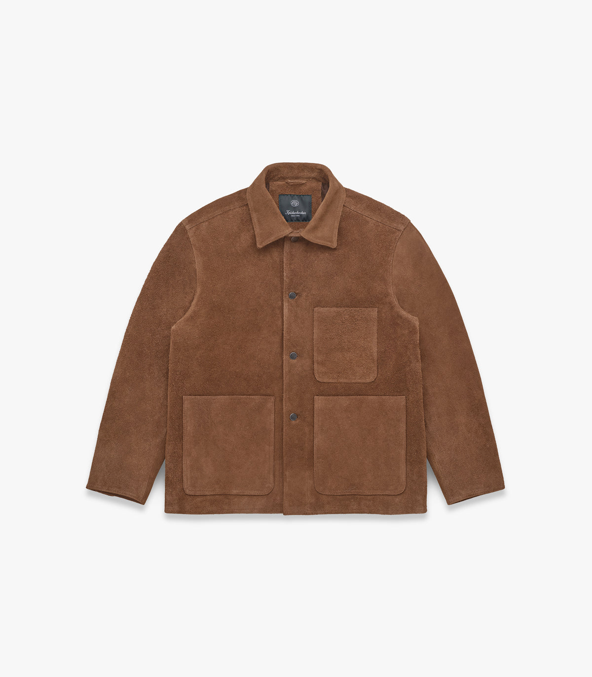 Shag-Pile Suede Coat in Coffee