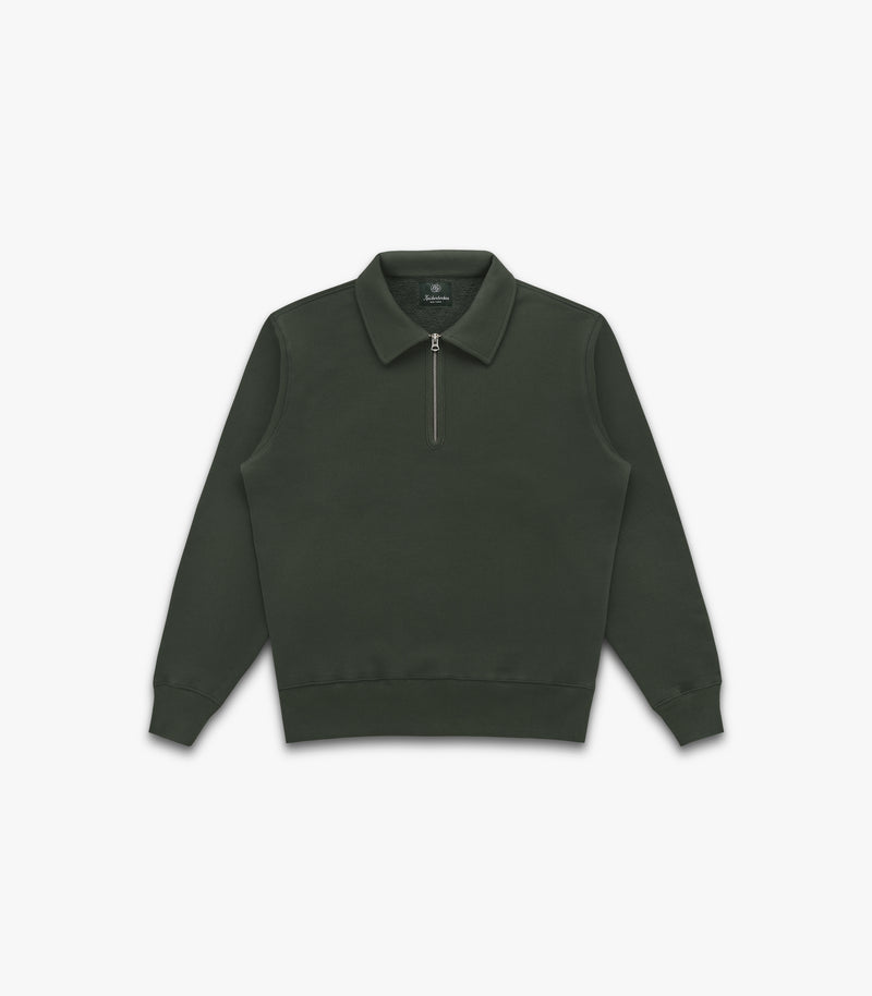 Stadium Loft Knit Quarter Zip in Deep Forest