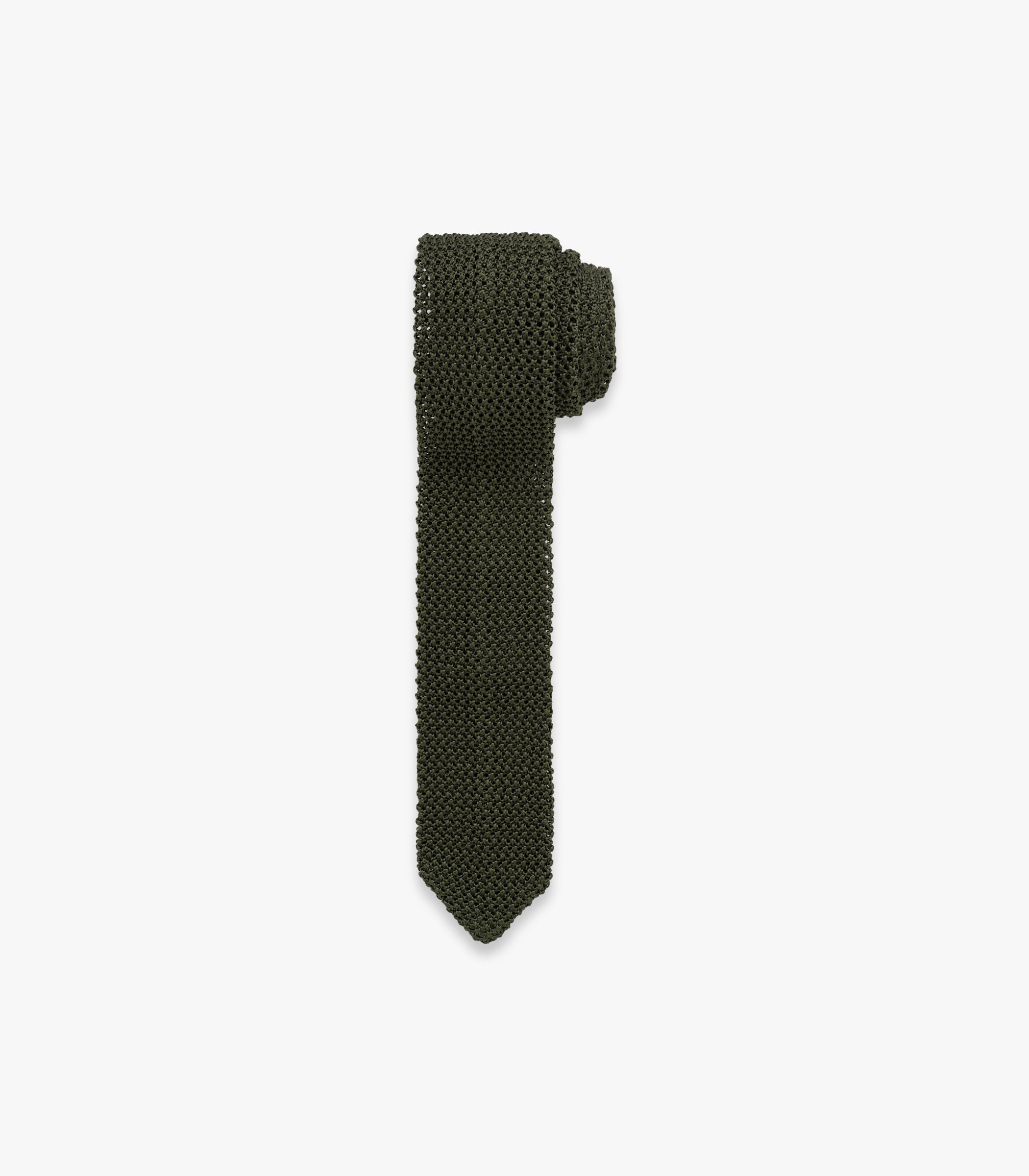 Van Silk Knit Tie in Dried Olive