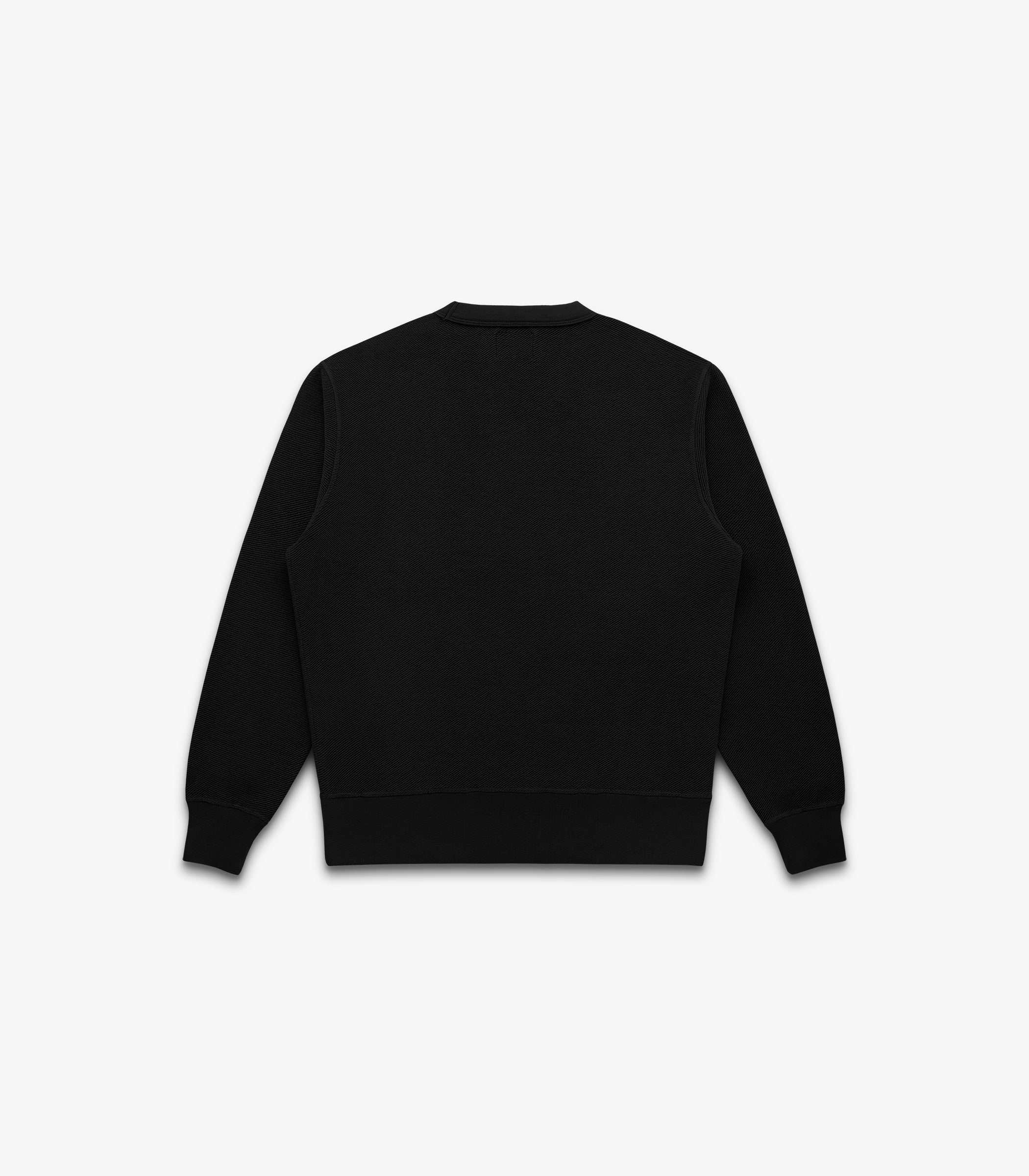 V Twill Knit Crew in Black