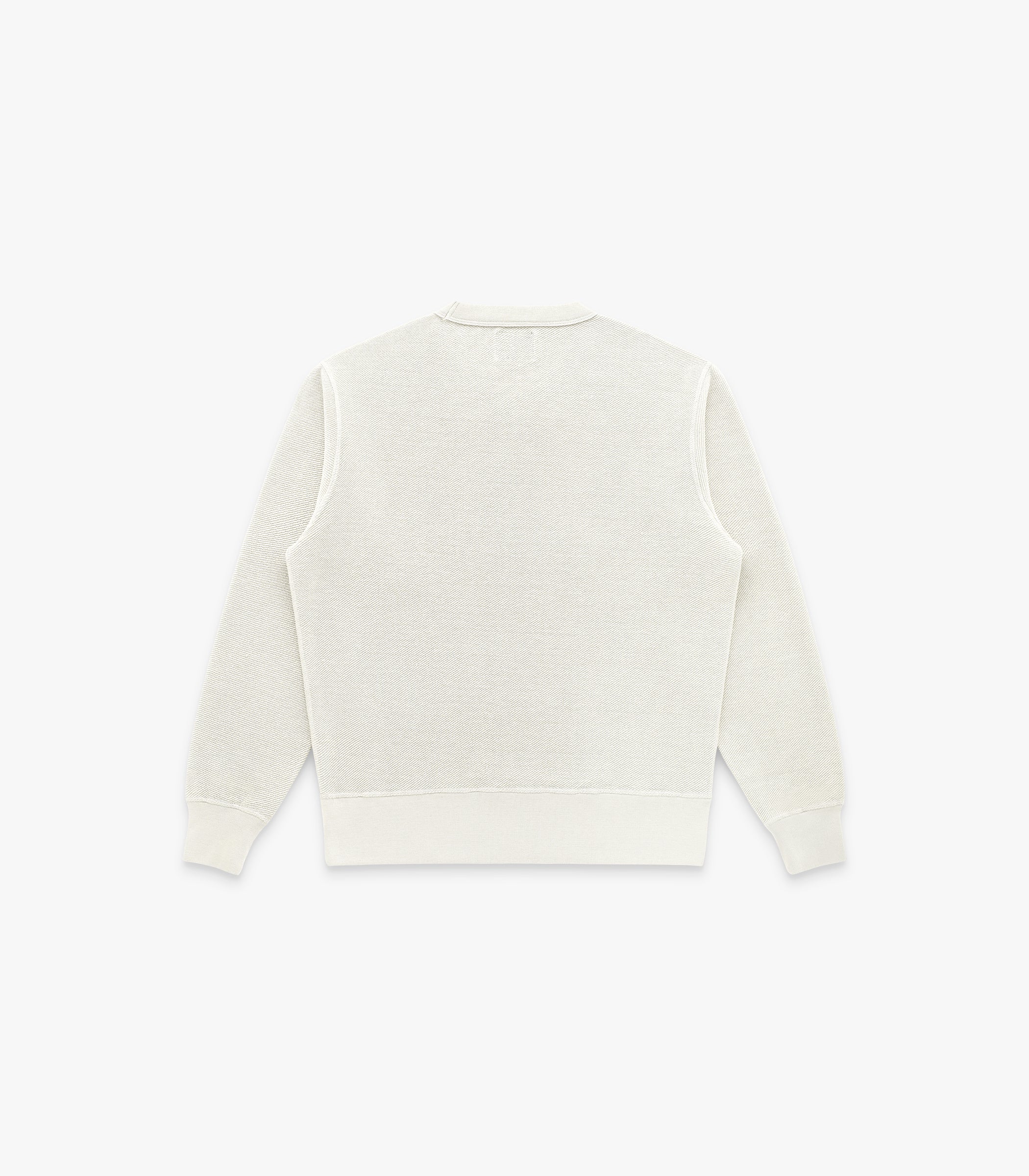 V Twill Knit Crew in Milk