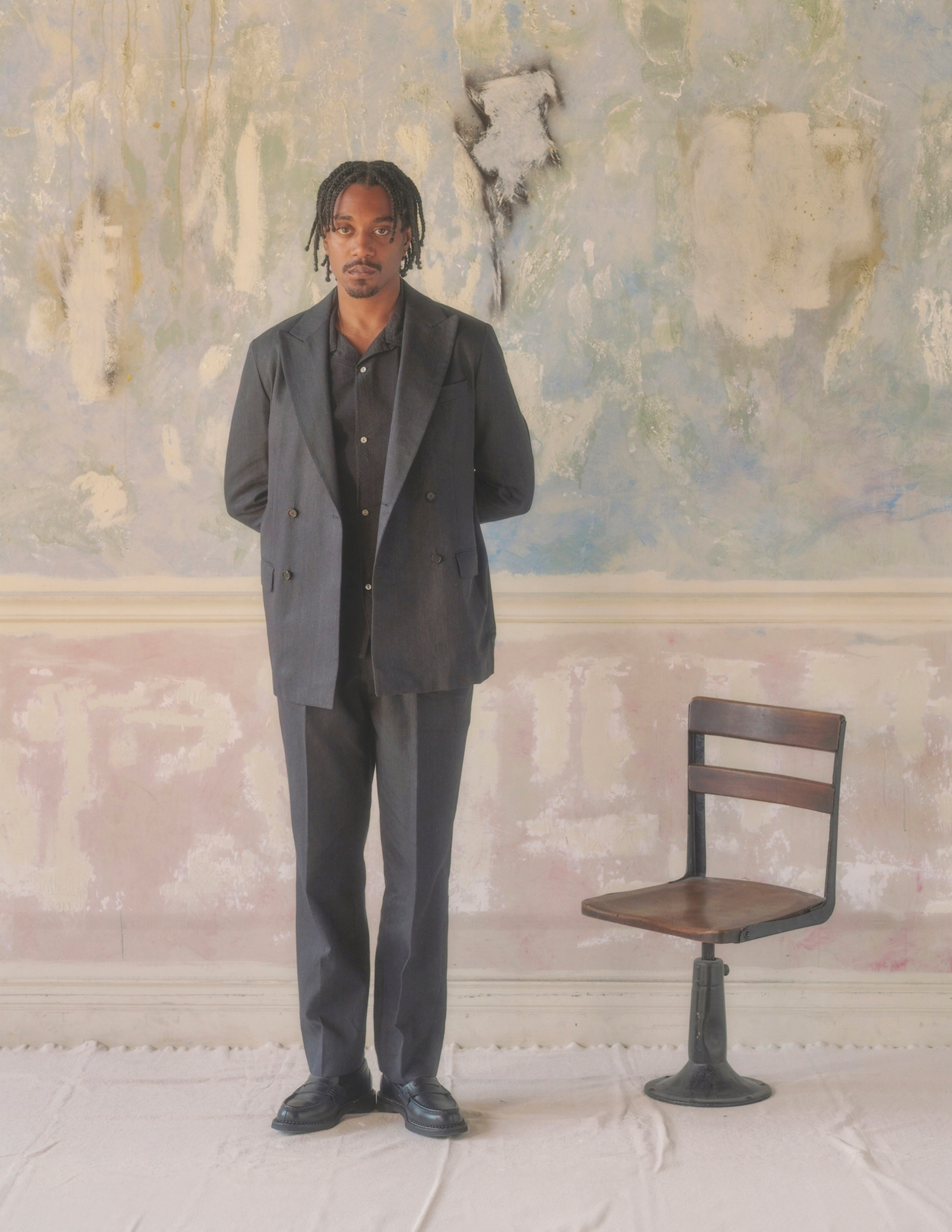 Miles D.B. Cotton & Linen Suit Jacket in Coal