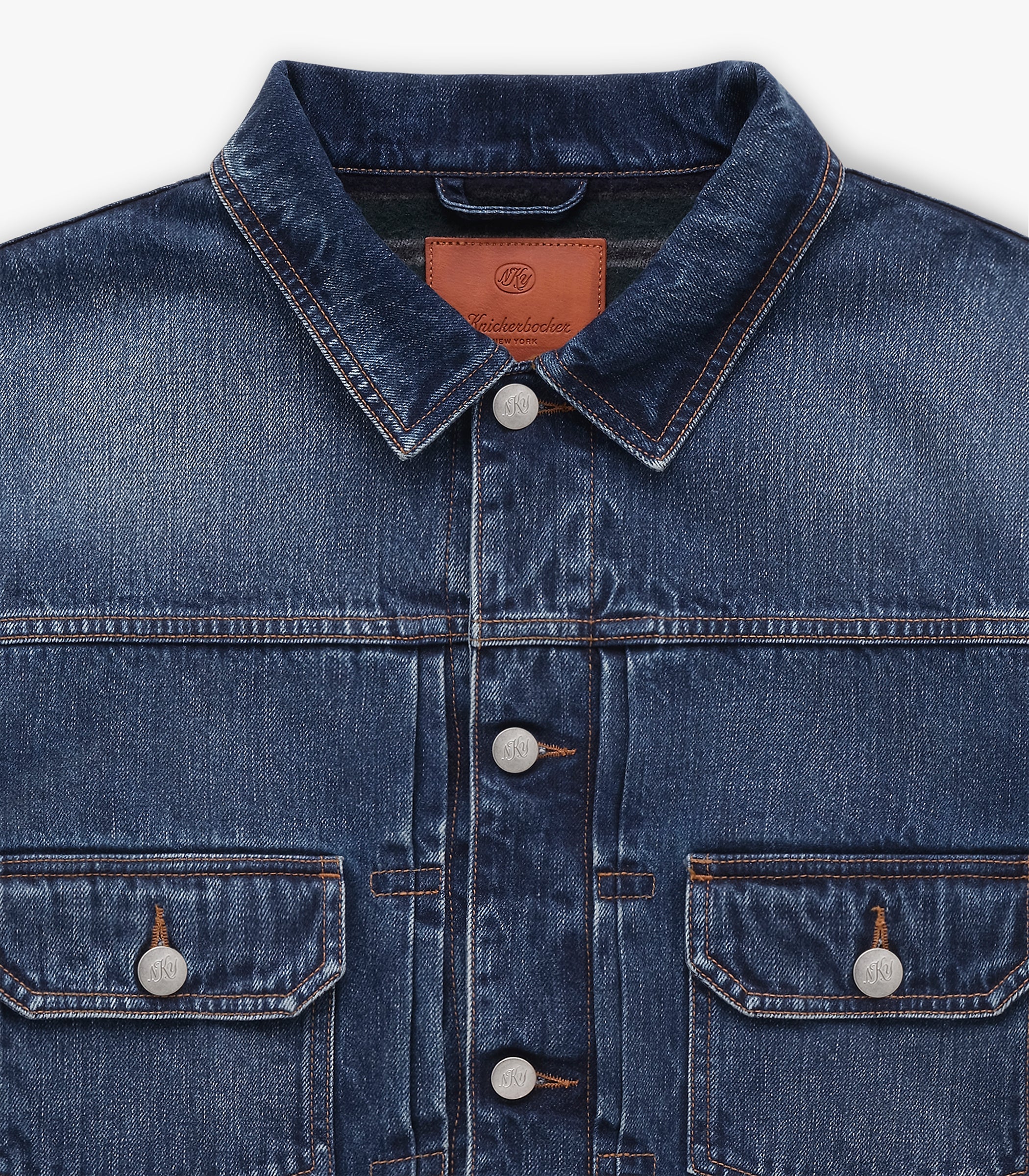 Wayfarer Wool Blanket Lined Denim Trucker in Dark Wash Indigo
