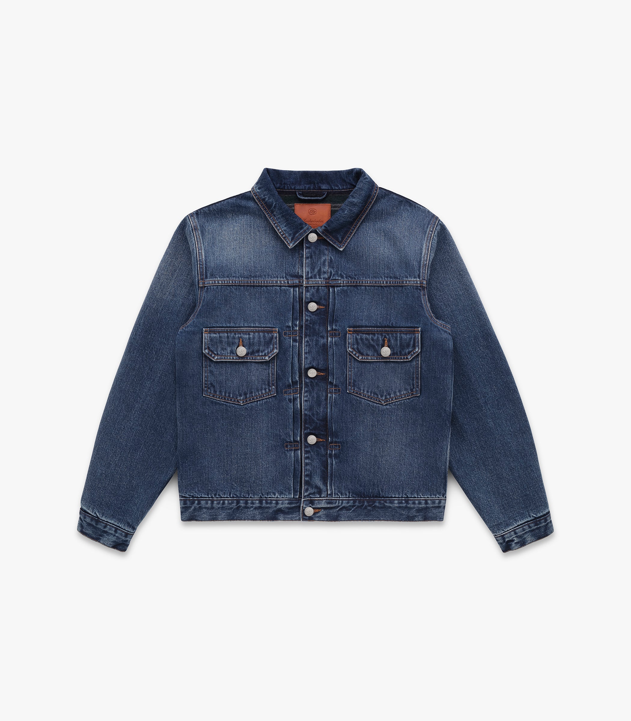 Wayfarer Wool Blanket Lined Denim Trucker in Dark Wash Indigo