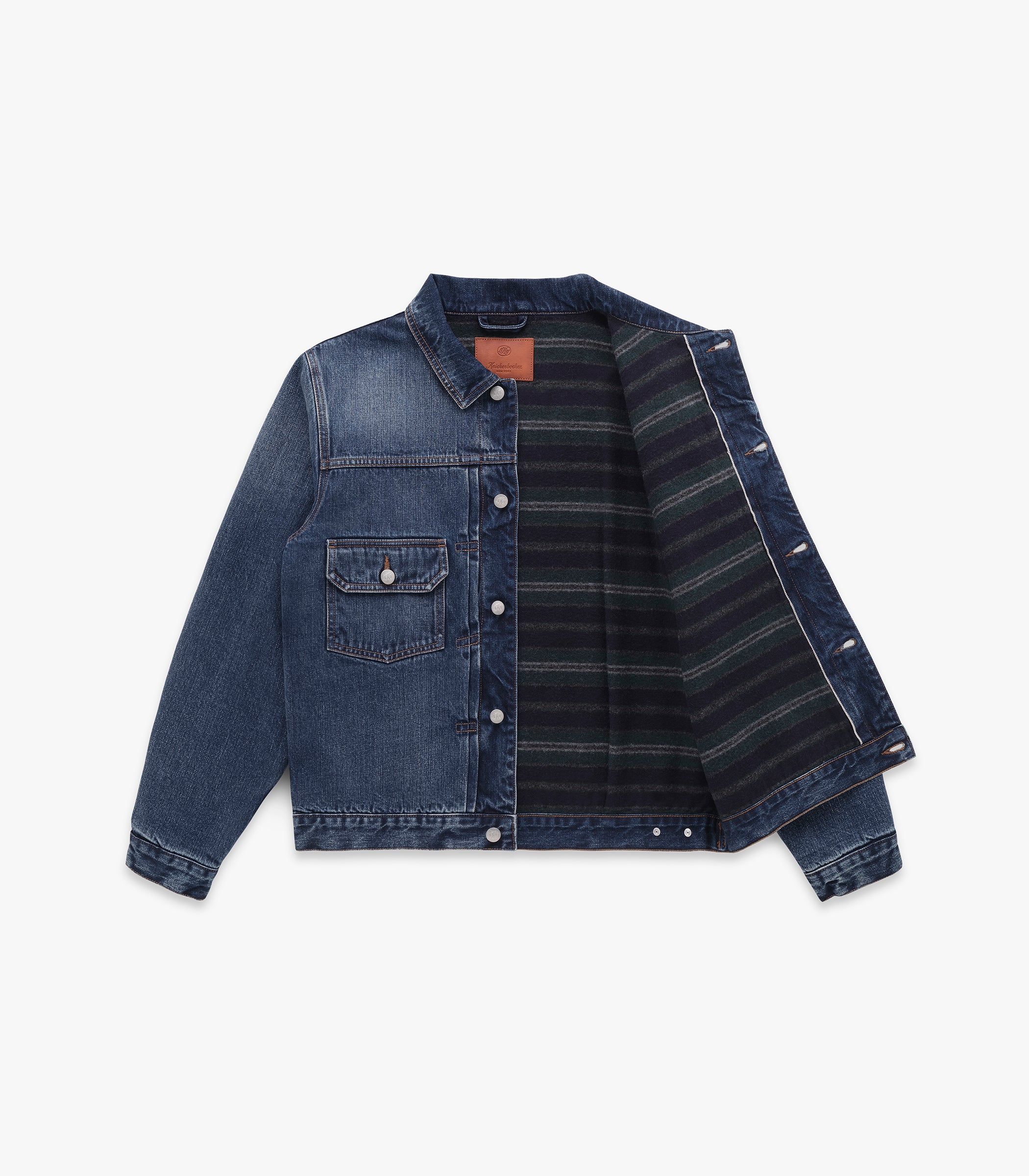 Wayfarer Wool Blanket Lined Denim Trucker in Dark Wash Indigo
